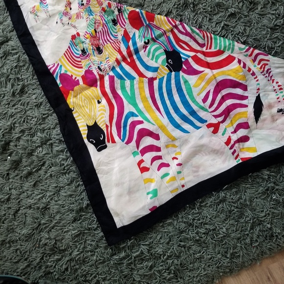 391. rainbow zebra dream silk scarf - Picture 4 of 6